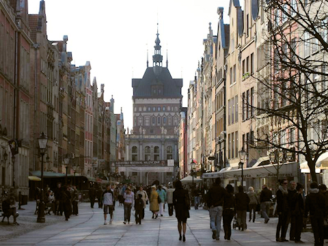 Gdansk shopping street.