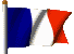 Waving French flag.