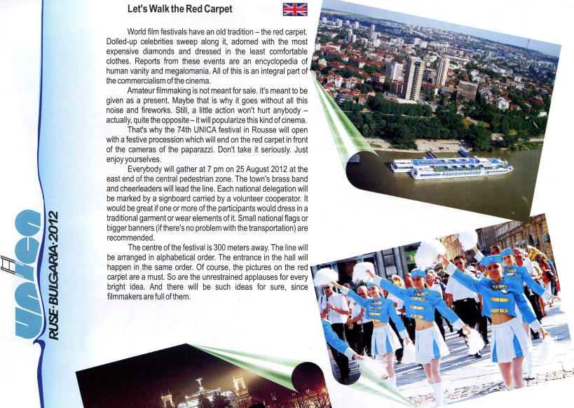 Brochure page about the red carpet parade.