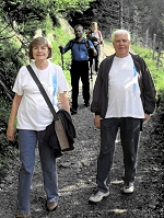 The Ilievs walking near Fieberbrunn.