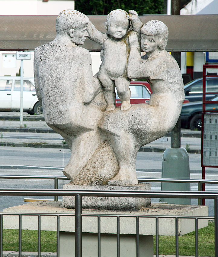 Statue at the Piestany railway station.