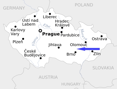Map showing Blanski in Czech Republic.