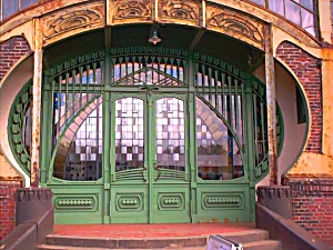 Grand doorway at the Zeche Zollern in Dortmund.