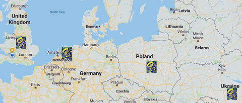 Map showing where the next four UNICA Congresses will be held.