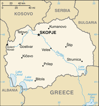 Map of Macedonia. 
