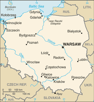 Map of Poland.