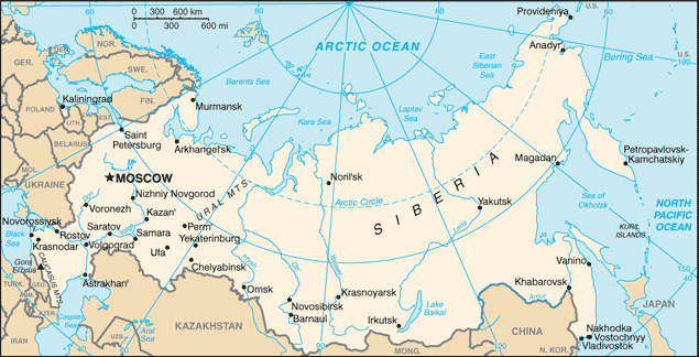 Map of Russia.